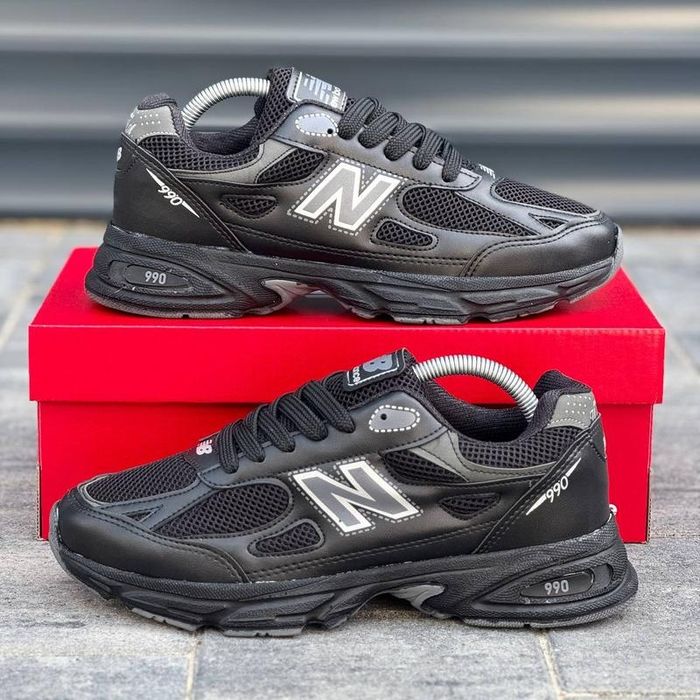 Кросівки Чоловічі-Жіночі New Balance 990 Чорні На Шнурівці