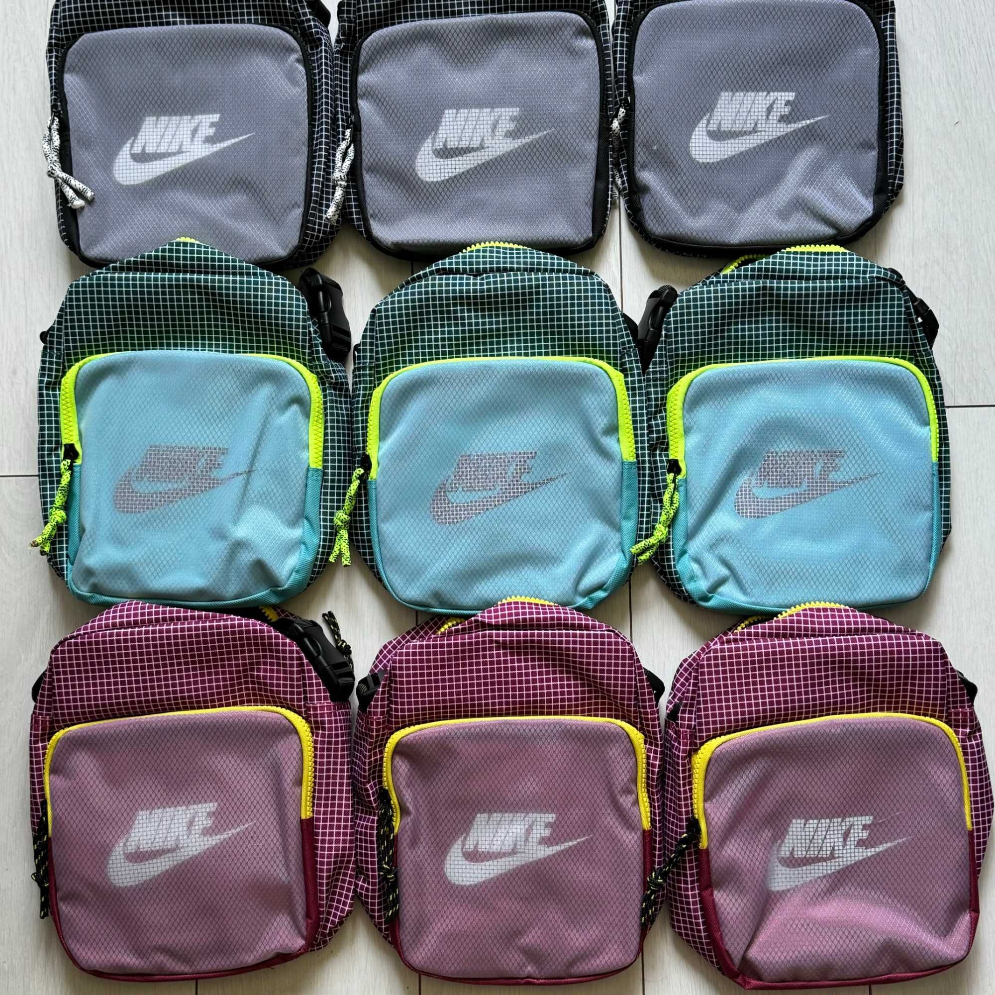 Сумка через плече Nike Heritage (Чорний, Синій, Рожевий).