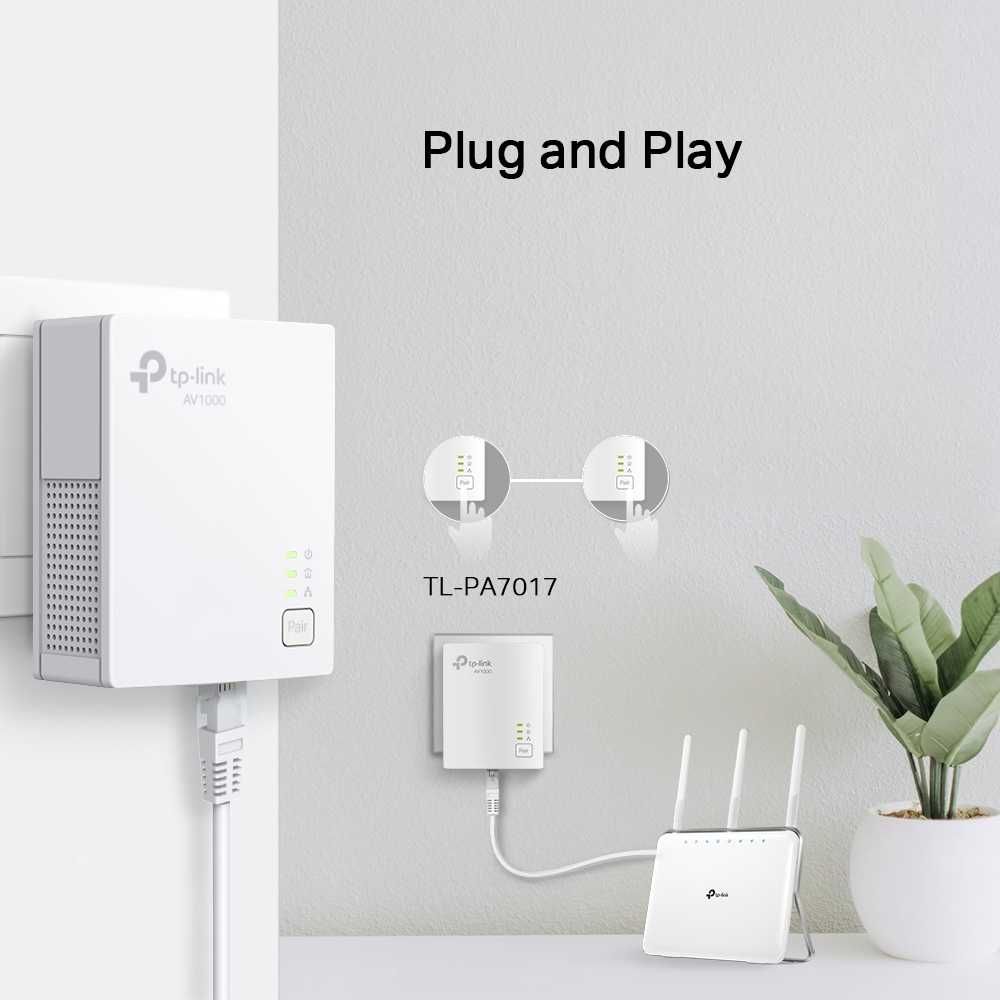 Новый набор гигабит адаптеров Powerline AV1000 Tp link TL-PA7017 KIT