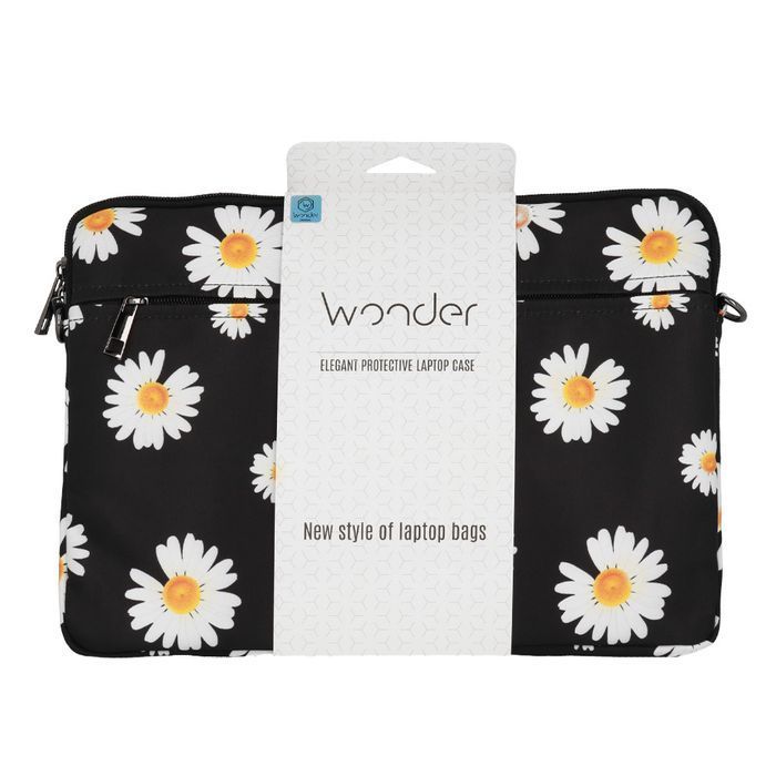 Wonder Sleeve Laptop 15-16 cali stokrotki czarne