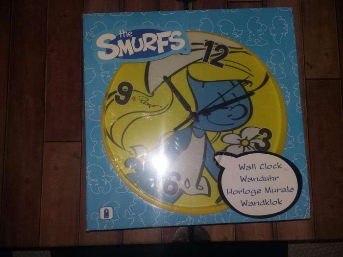 Relógio parede Smurfs (novo na embalagem)