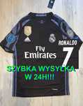 Koszulka Real Madryt 2016/17, Czarna, Ronaldo 7, S, M, L
