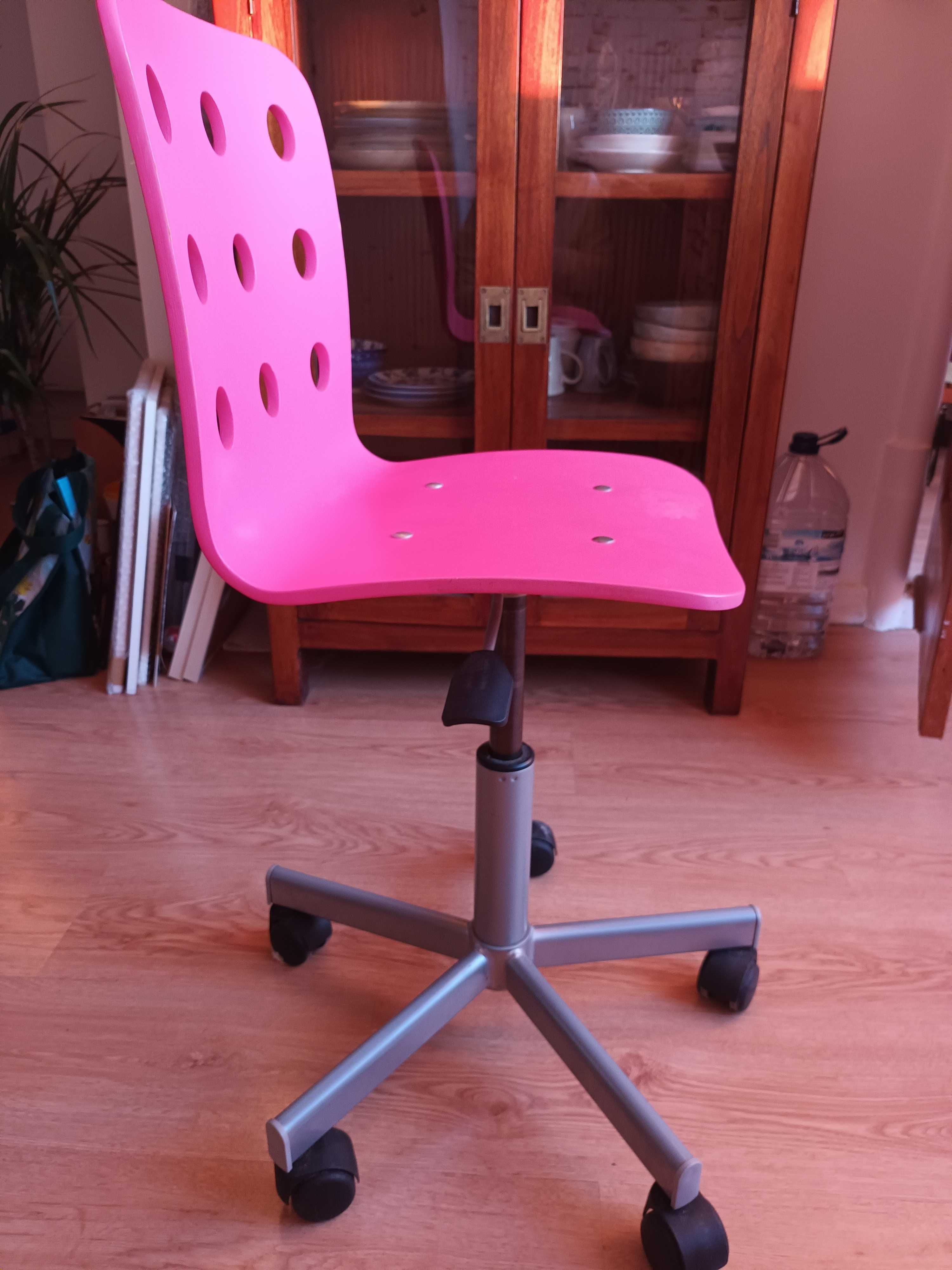 Cadeira rosa escritório criança ajustável Ikea