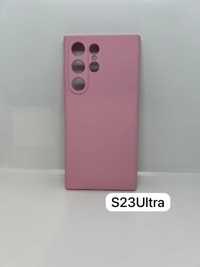 Etui Silicone Mikrofibra - Samsung Galaxy S23 Ultra - Różowe -