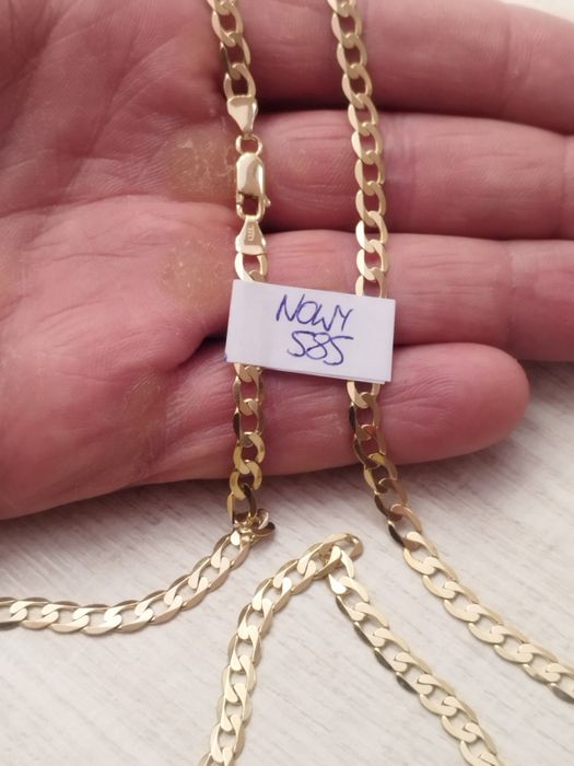 Nowy piękny złoty łańcuszek pancerka 585 14k 14.34gr 55cm unikat!!