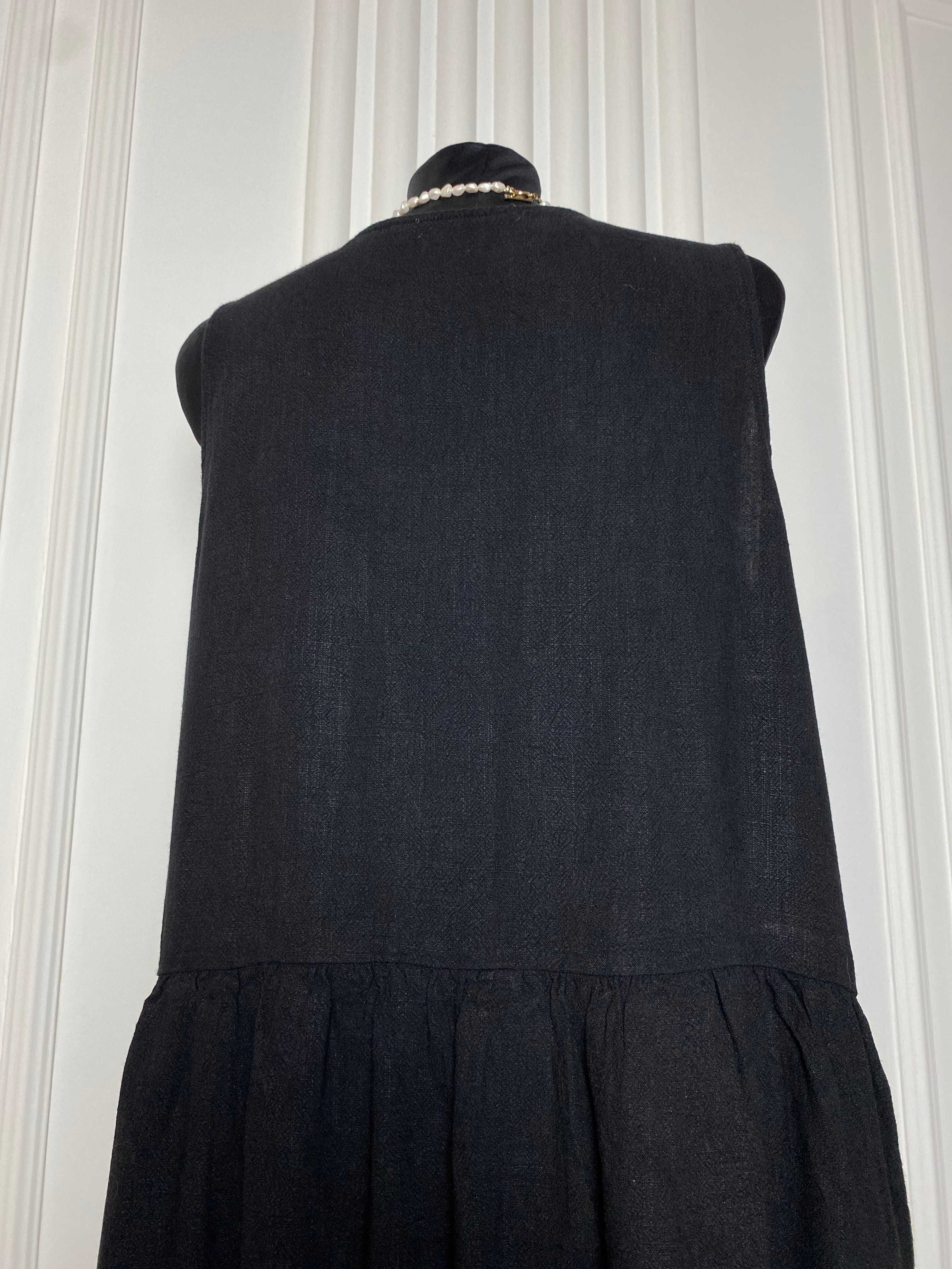 Sukienka długa midi czarna 42 XL Olive boho style wiskoza bawełna
