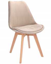 Krzesło 49 x 60 x 82 cm odcienie beżu 3 sztuki