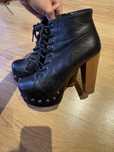 Botas de salto pretas seaside