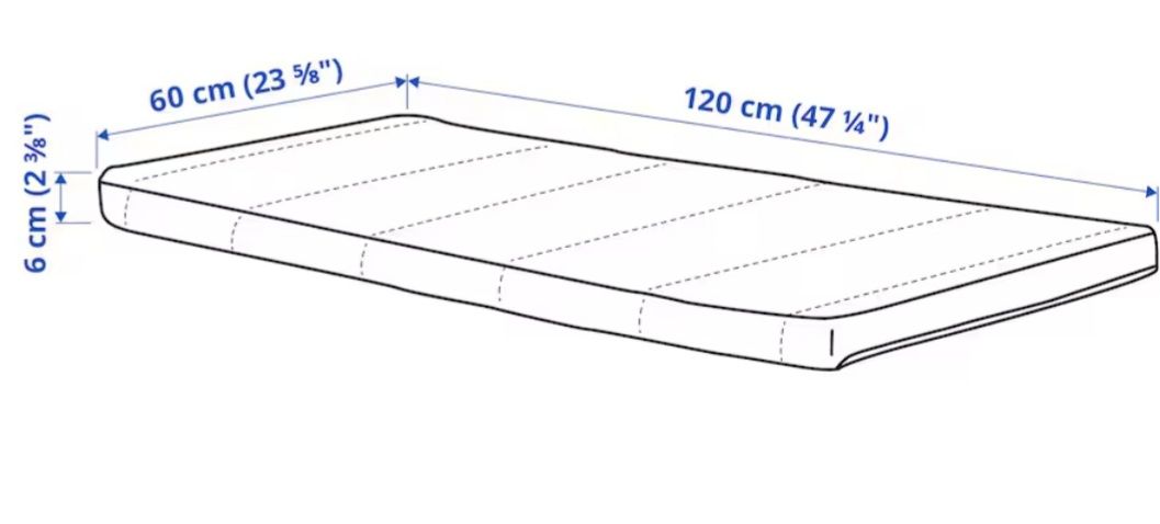 Materac piankowy do łóżeczka 60x120 cm