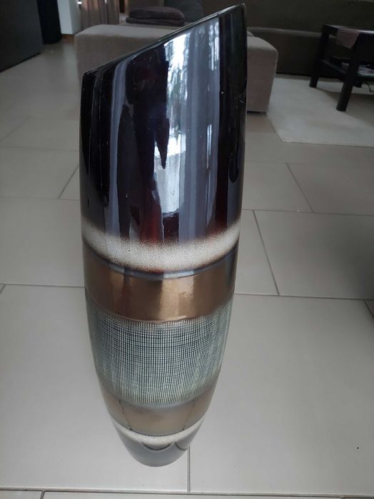 Wazon na prezent. Flakon duży ceramiczny brązowy gliniany dzban 60 cm