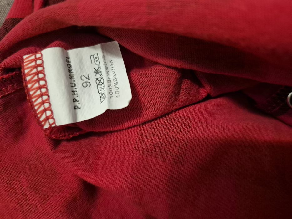 Body rozm. 92 świąteczne z kołnierzykiem ala koszula w czerwona kratkę