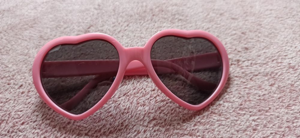 Różowe serduszka okulary dla dziewczynki