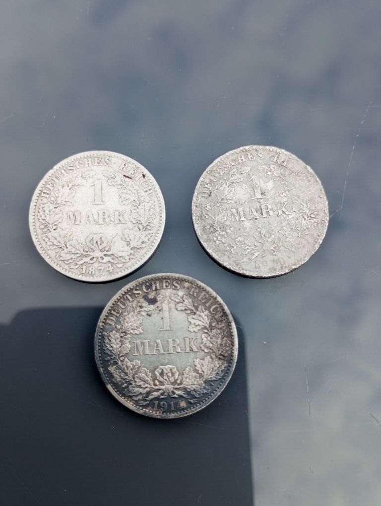 Srebrne monety 1 marka 3 szt