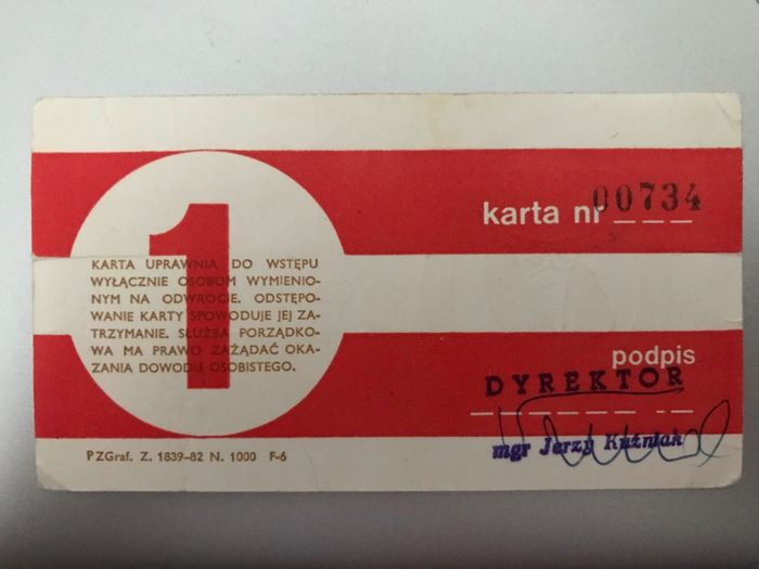 Bilet karta Widzew 1983