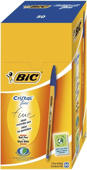 Długopis Cristal Fine niebieski (50szt) BIC BIC pudełko,