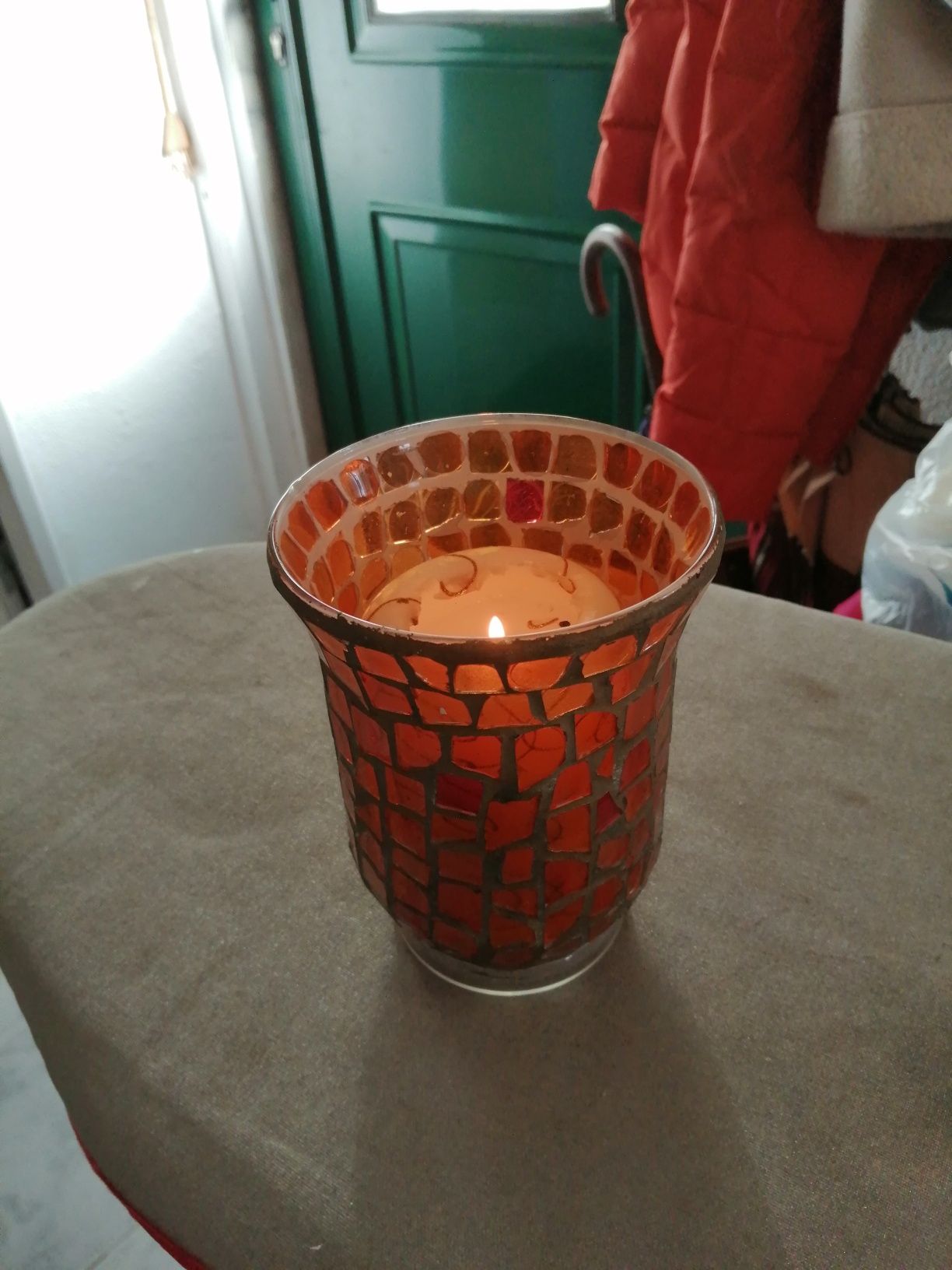 Porta velas em vitral NEGOCIÁVEL