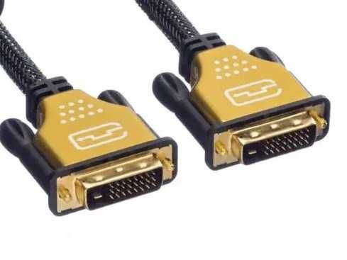Золотий кабель мультимедійний DVI to DVI, 2м, обплетений