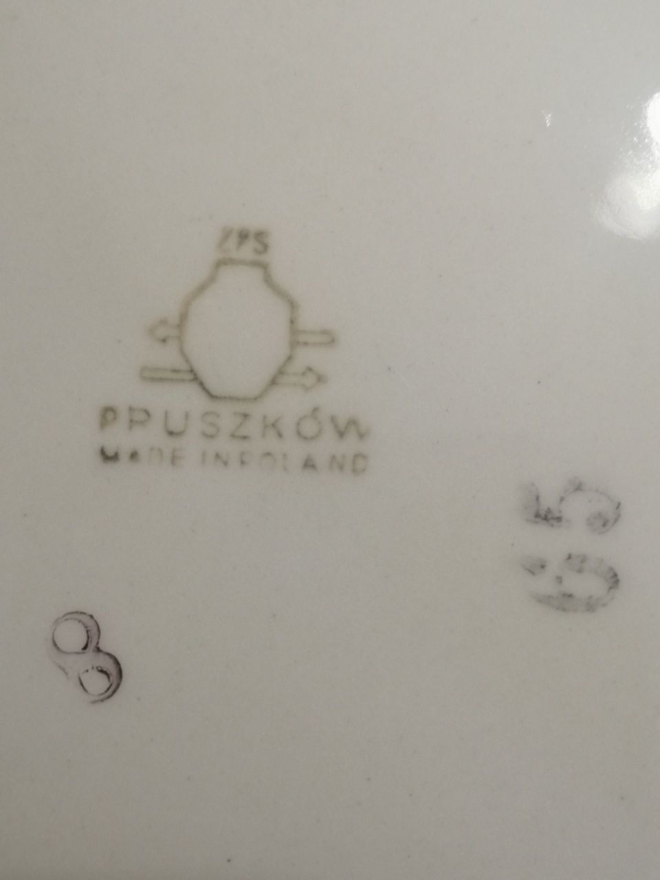 Talerz głęboki z porcelitu - PRL.