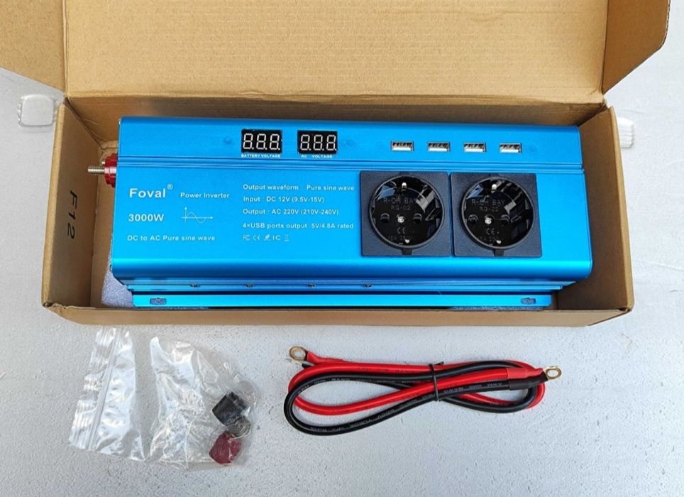 Інвертор 12V-220 FOVAL 2200W Чиста синусоїда. Інвектор.