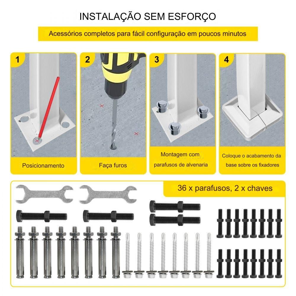 Corrimão de Ferro Forjado para 3-4 Degraus