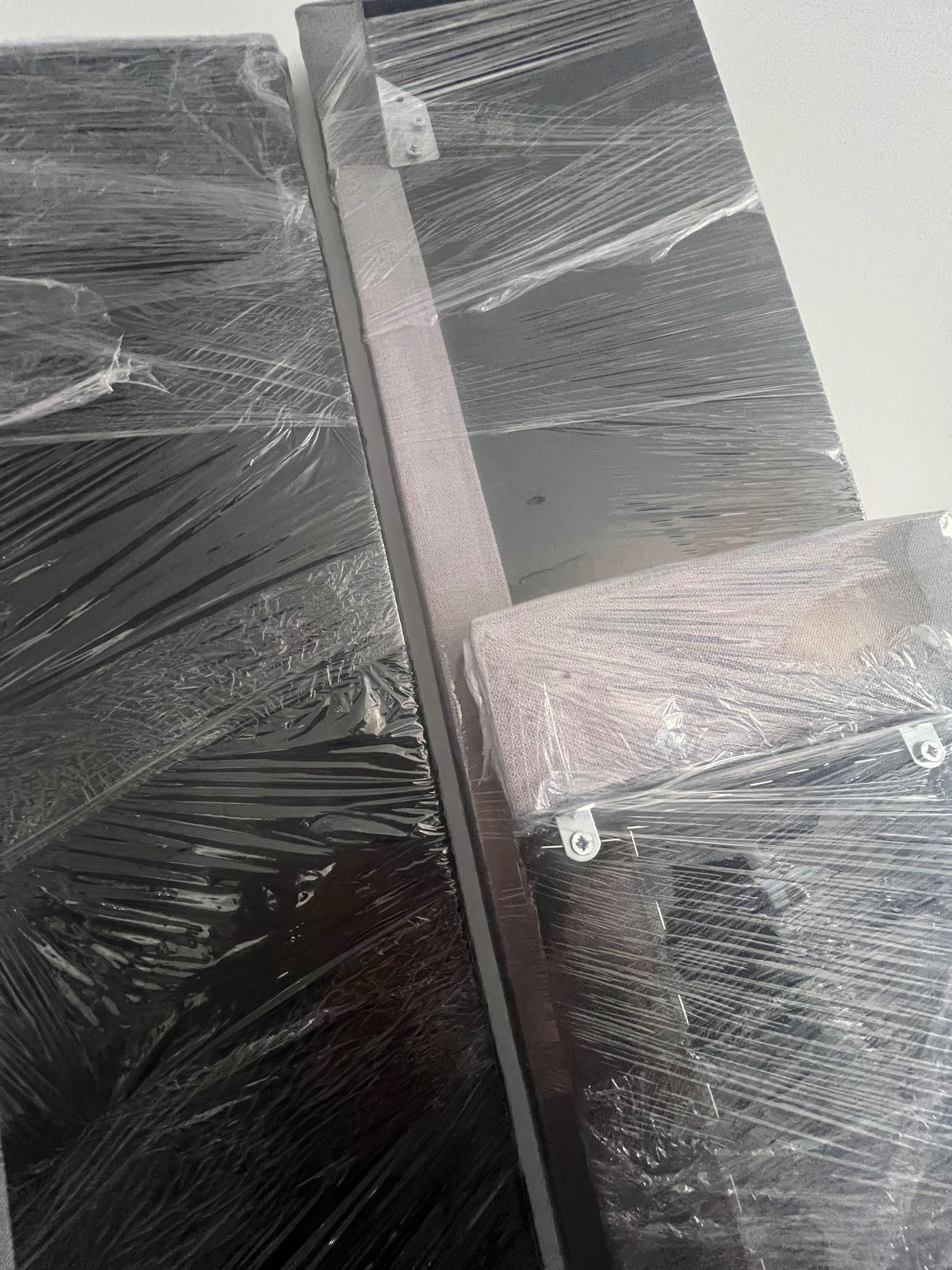 Cama Cinza almofadada