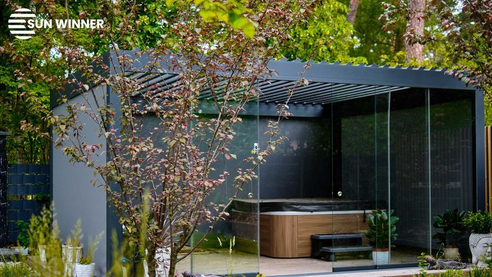 Pergola tarasowa lamelowa