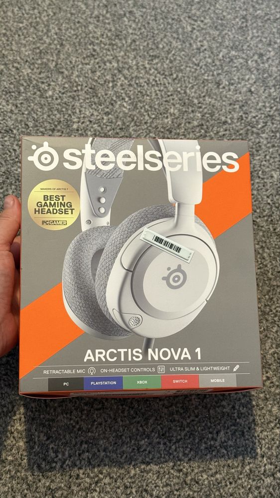 Słuchawki Steelseries Arctis Nova 1 biale szare przewodowe