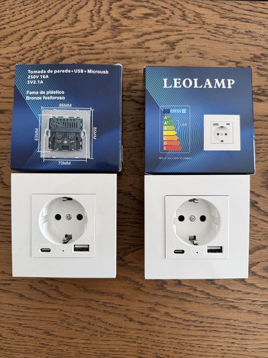 Tomadas USB e USB-C