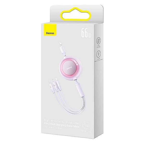 Baseus Bright Mirror 2 zwijany kabel przewód 3w1 Usb Typ A - micro Usb
