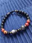 Bransoleta jaspis,labradoryt,onyx