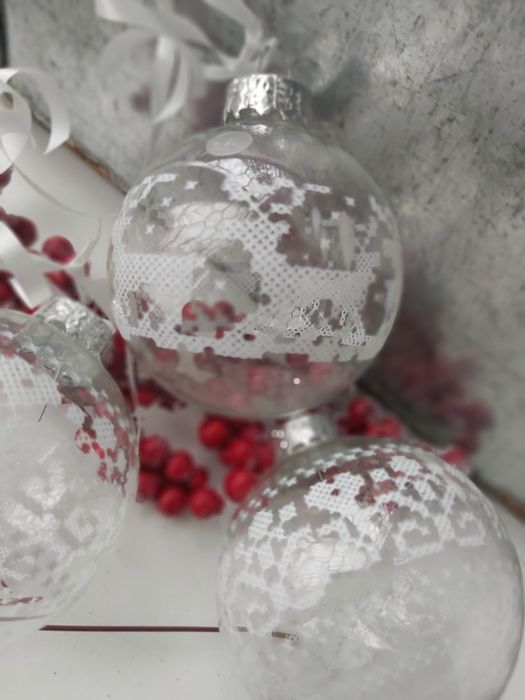 Новорічні прикраси 5 шт дерево комплект