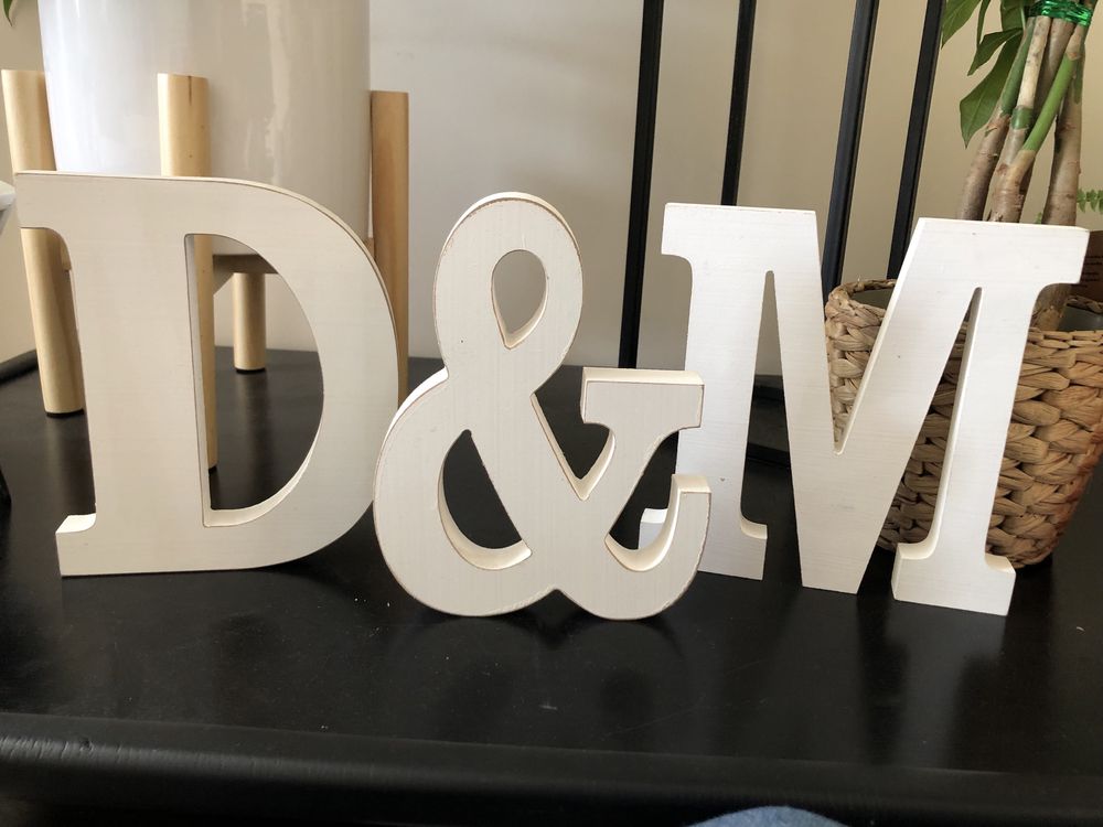 Litery inicjały weselne ozdoby M&D   D&M 18cm