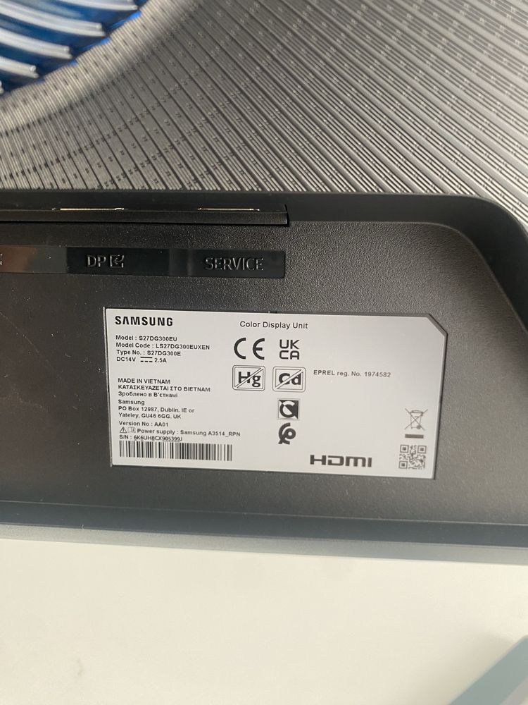 Monitor SAMSUNG Odyssey G3 S27DG300EU 27" 1920x1080px 180Hz 1 ms