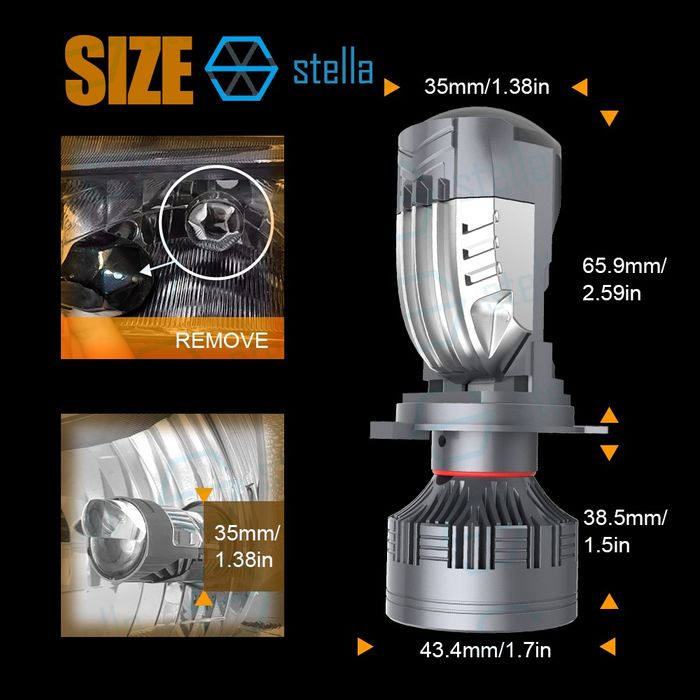 250 ват-комплект! Найяскравіші лампи з цоколем Н4 та лінзою від Stella