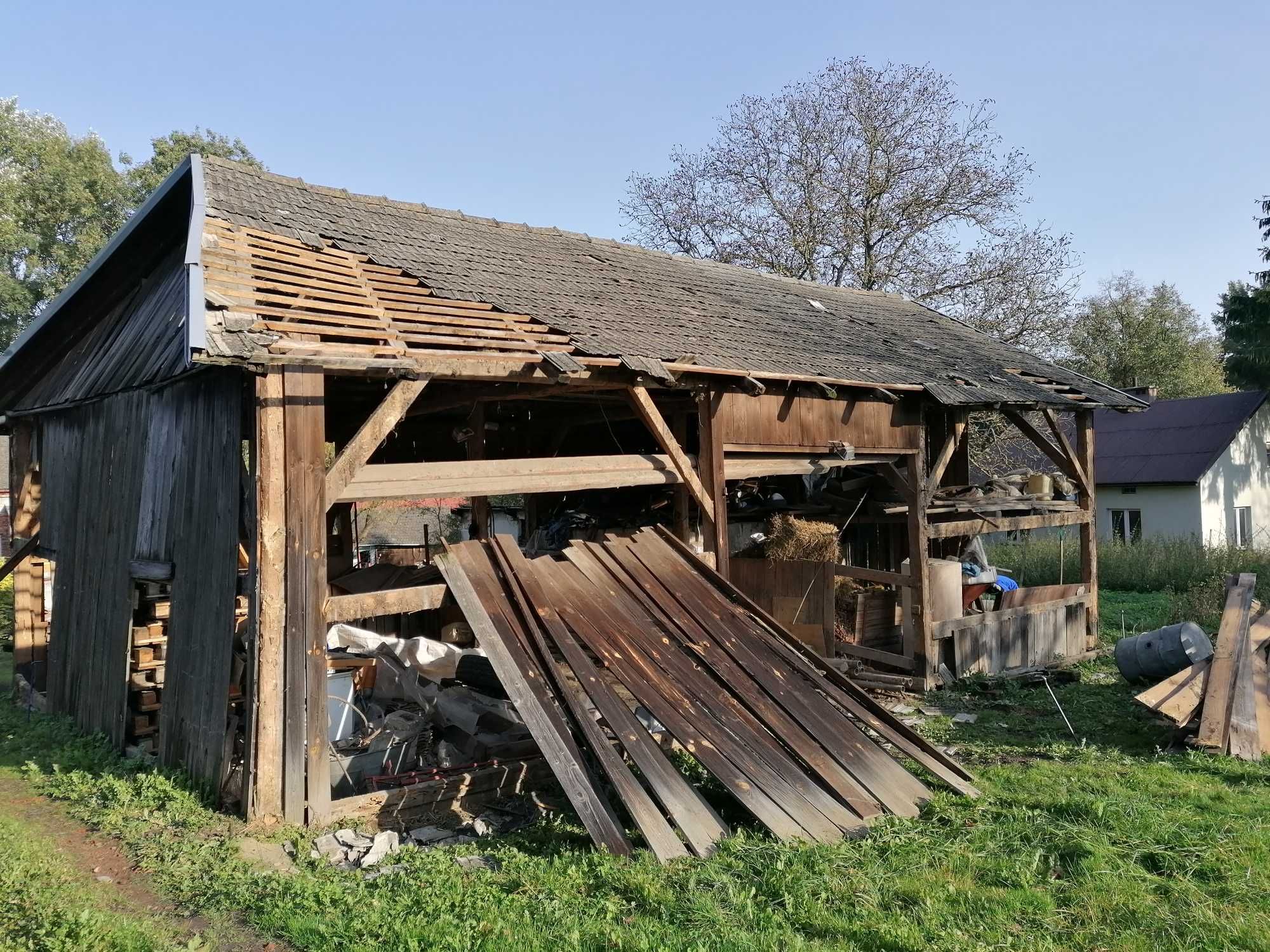 Rozbiórka stodoły stodół skup starych desek stare drewno stodoła