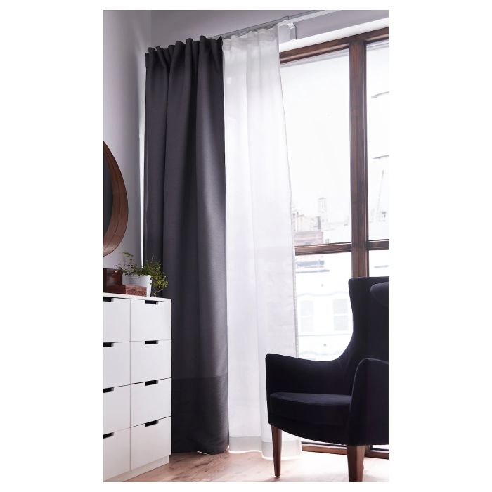 Cortinas MARJUN (IKEA) - cinzentas/prateadas