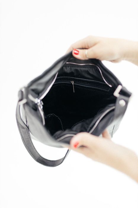 Велика шкіряна сумка, чорна сумка, кожаная сумка