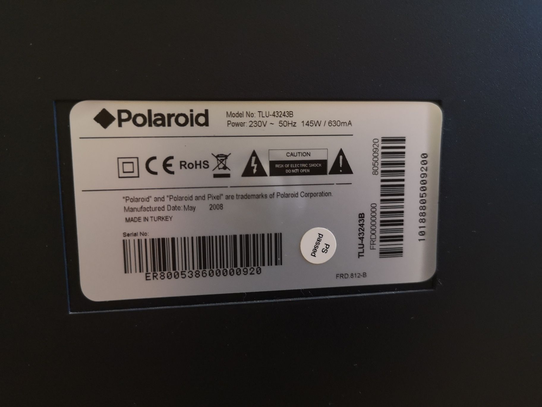 Polaroid 32" Monitor TV Telewizor LCD LED HDMI Pilot
