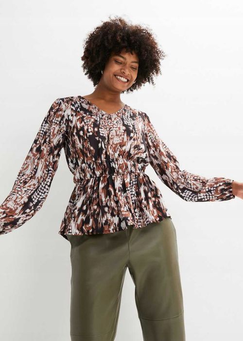 B.P.C bluzka szyfonowa we wzory z baskinką 50.