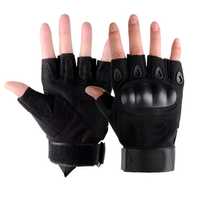 Rękawiczki taktyczne czarne bez palców na rower motocykl paintball