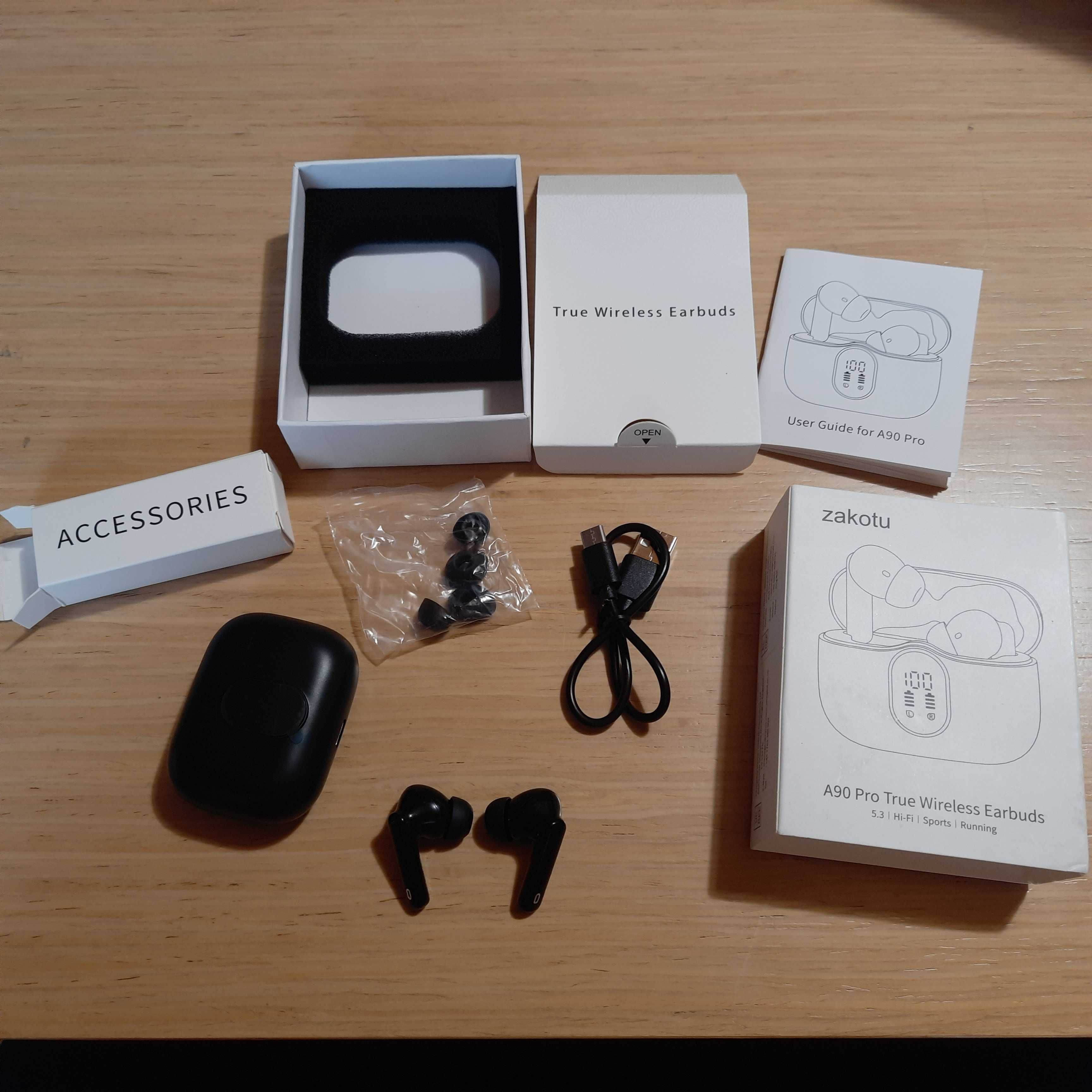 Słuchawki Bluetooth douszne bezprzewodowe HiFi stereo mikrofon A90Pro