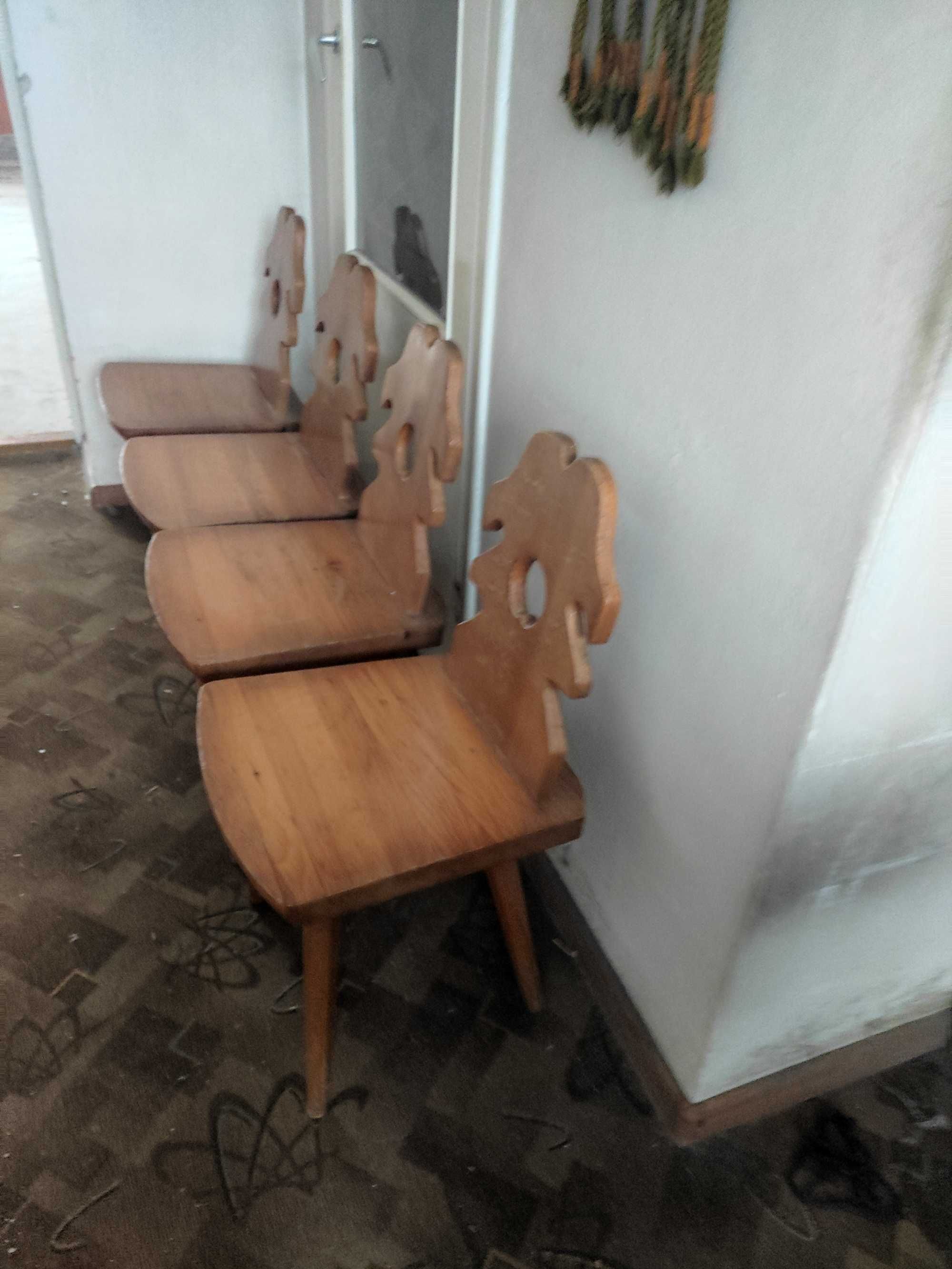 Zestaw mebli kuchennych, drewnianych w stylu góralskim - CEPELIA