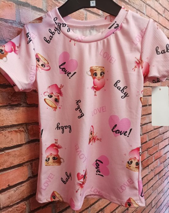 Wyprzedaż Prążkowana bluzka Ballerina Cappuccina puder 152 158