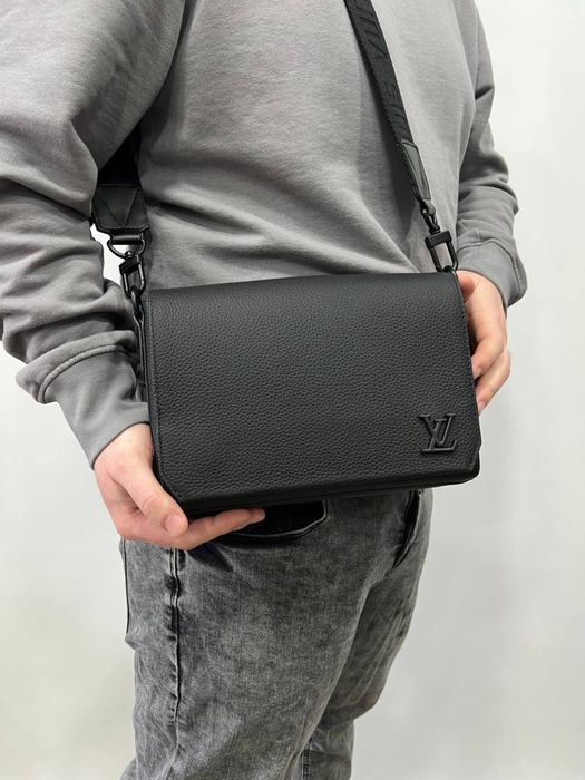 Чоловіча шкіряна сумка louis vuitton/ Мужская кожаная сумка