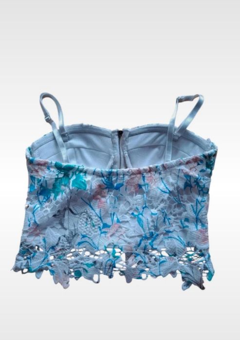 Damski koronkowy crop top
