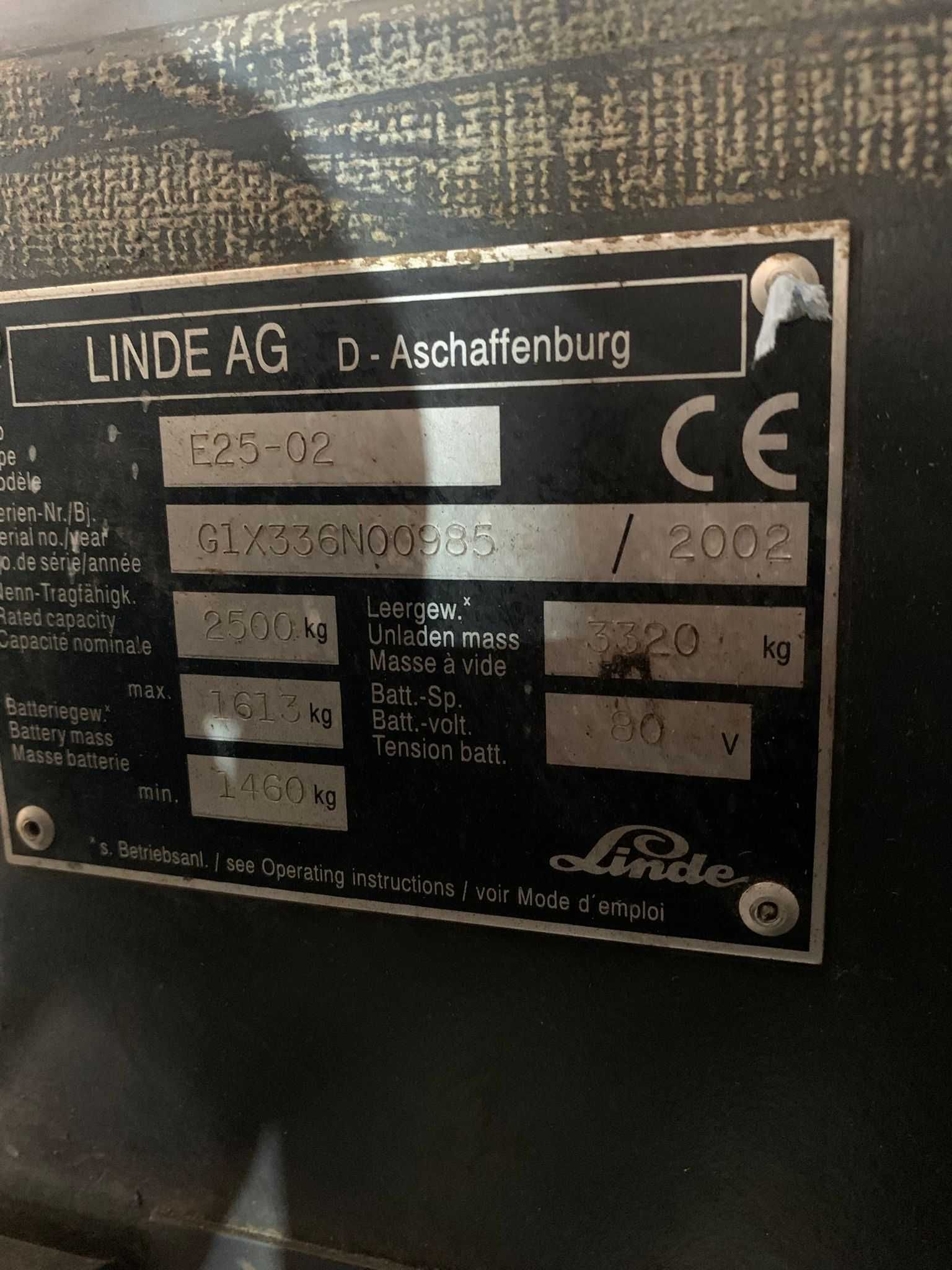 Empilhador Elétrico 2500kg Linde E25 4,6m 4 Valvulas