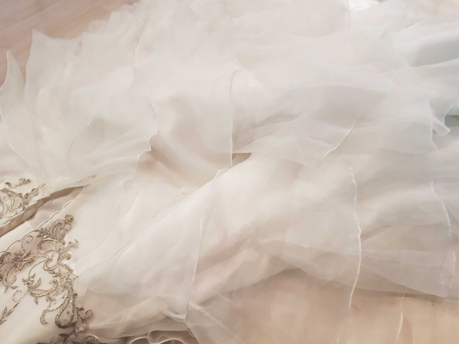 S M strój sukienka do ślubu ślubna królewna księżniczka nr 2487