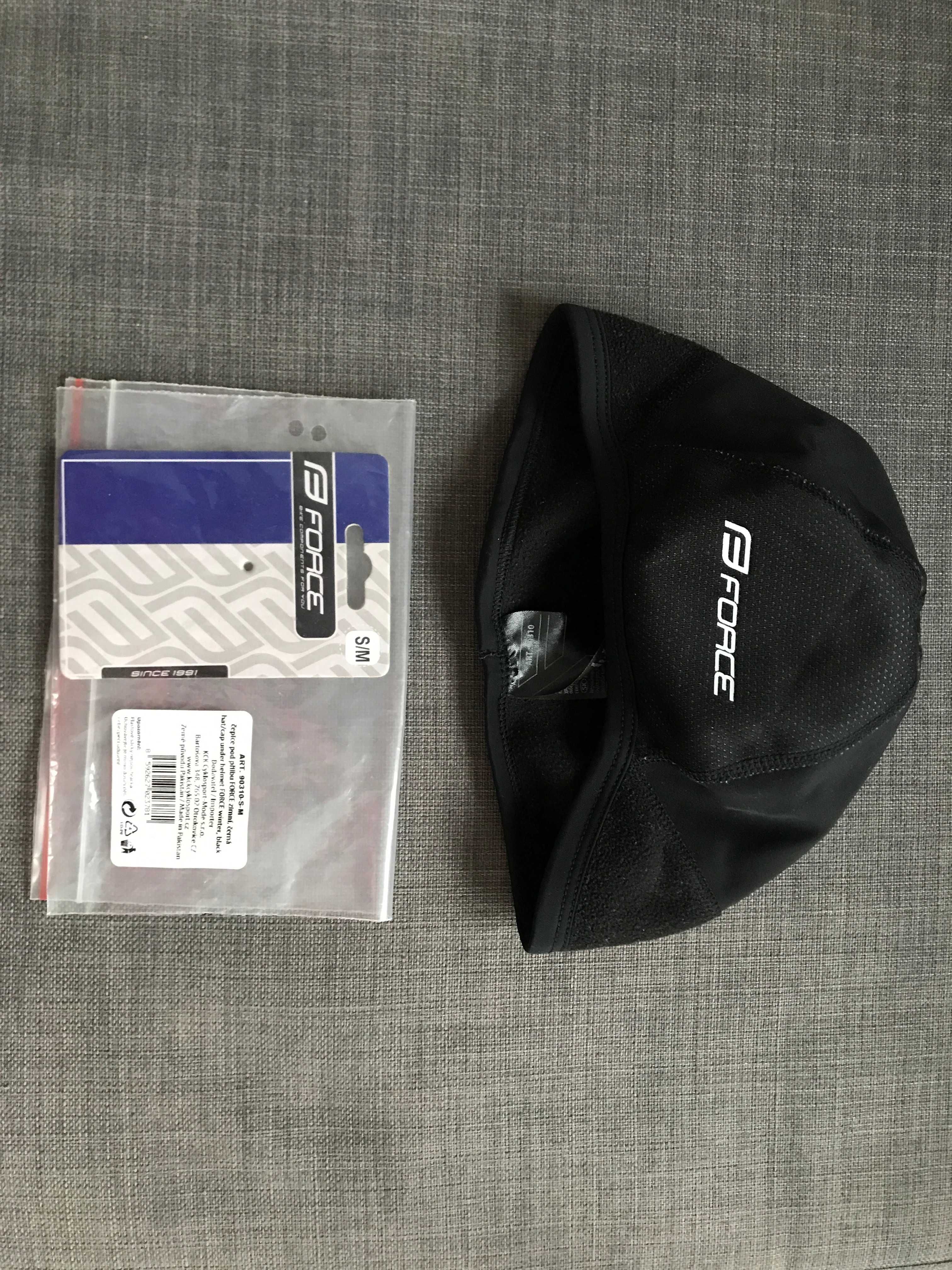 Czapka pod kask FORCE FREEZE, czarna S-M