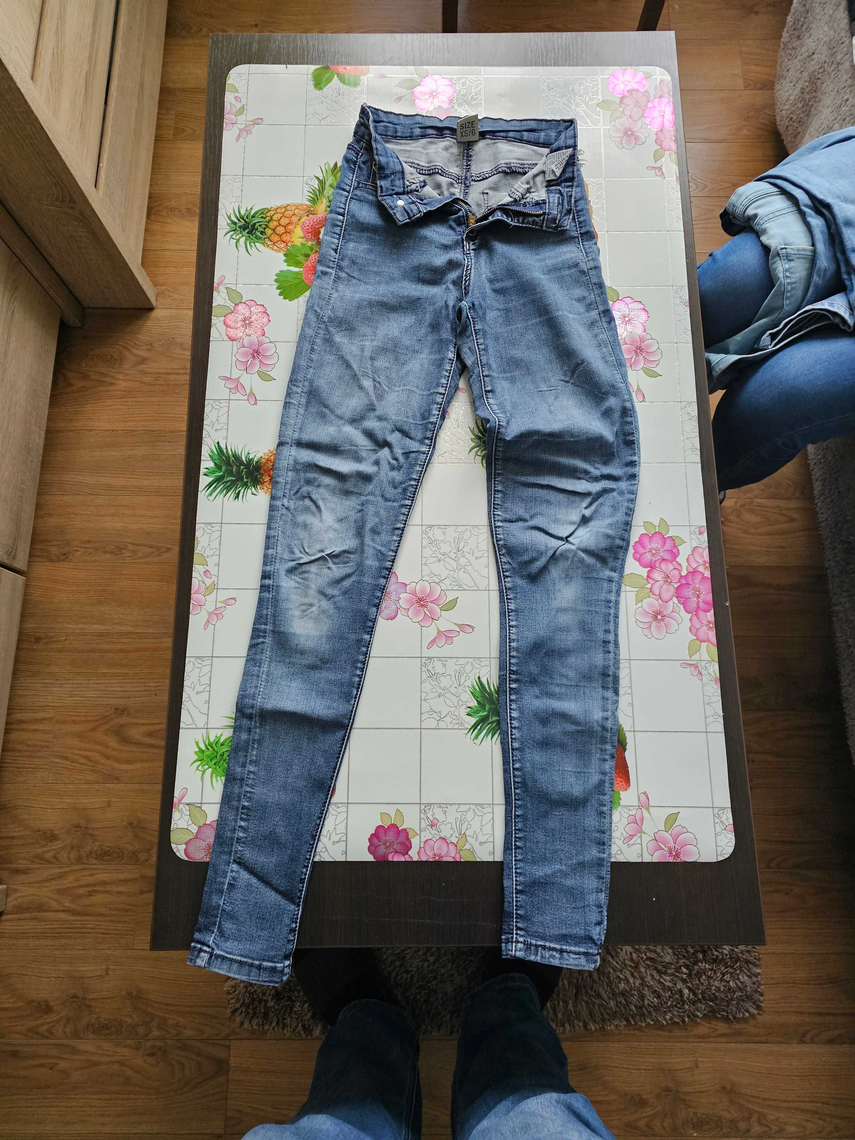 Spodnie damskie xs(34) - jeans: 3x długie 1x krutkie.