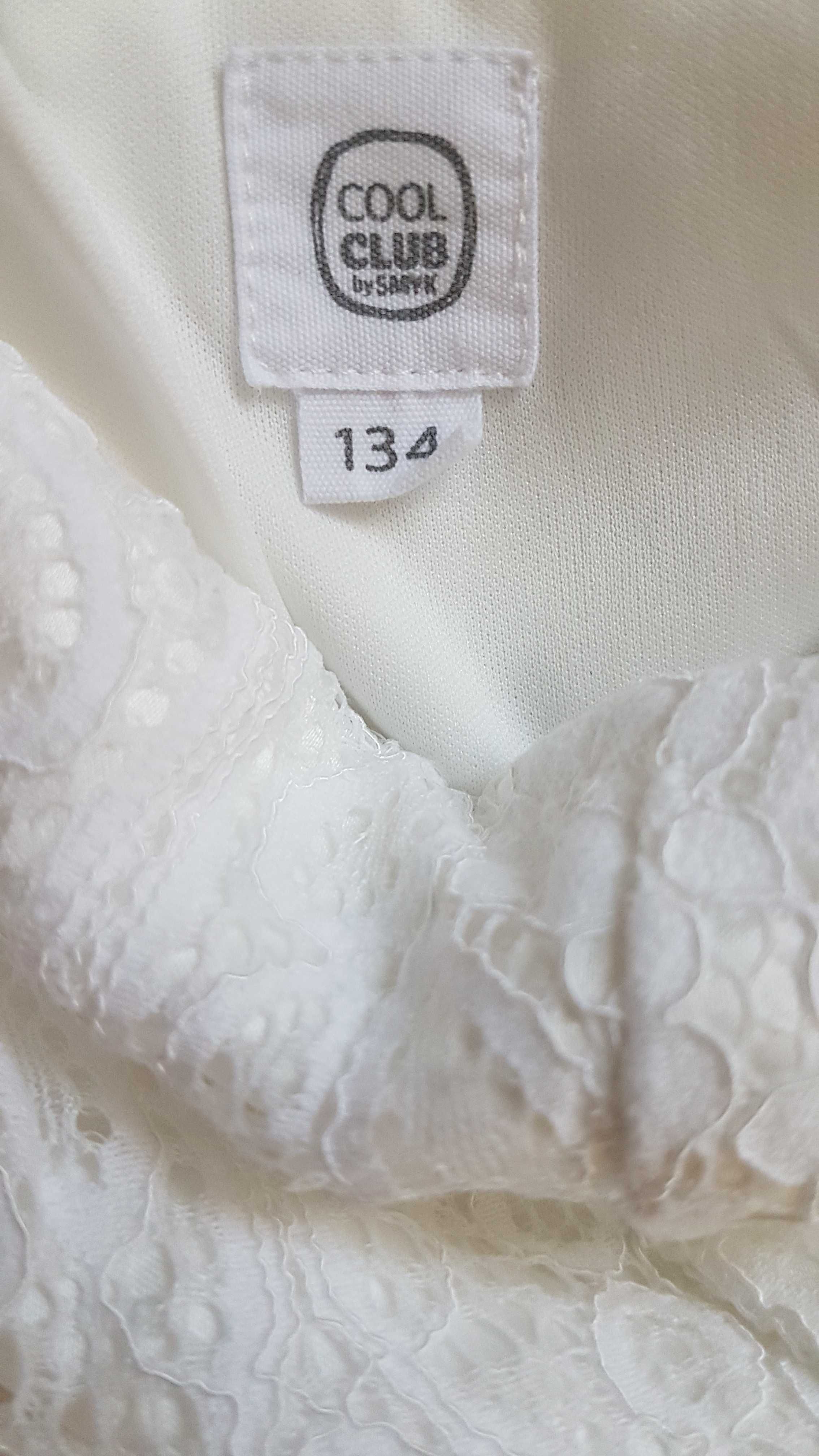 Sukienka Cool club Smyk 134 biała elegancka midi